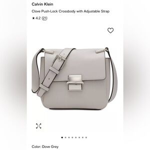 Calvin Klein Dove Grey Push-Lock Crossbody Bag